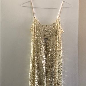 ***donating soon!*** Free People gold sequin dress
